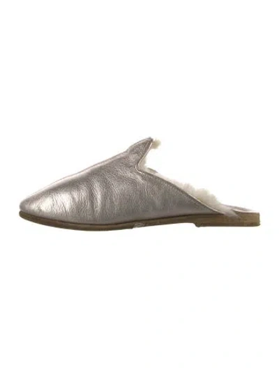 Pre-owned Sabah Leather Mules In Gold