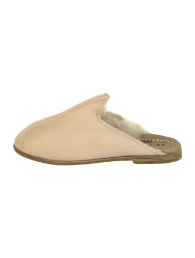 Pre-owned Sabah Leather Mules In Neutral