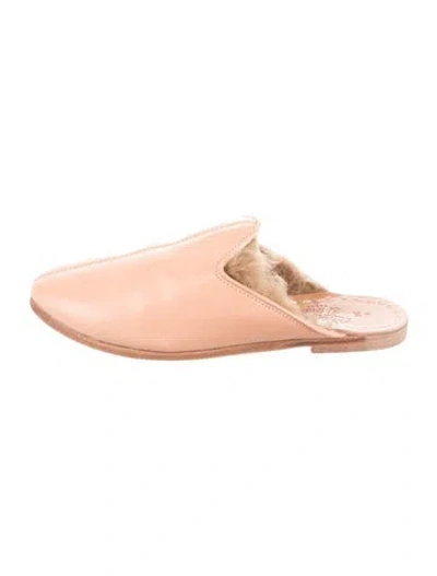 Pre-owned Sabah Leather Mules In Neutral