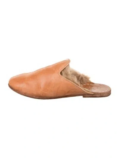 Pre-owned Sabah Leather Mules In Neutral