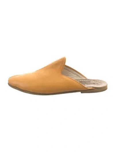Pre-owned Sabah Leather Mules In Neutrals/yellow