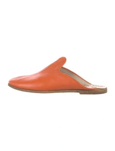 Pre-owned Sabah Leather Mules In Orange/pink
