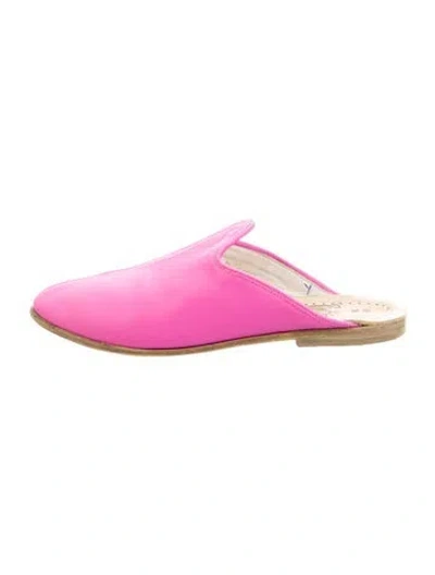 Pre-owned Sabah Leather Mules In Pink