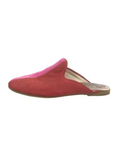 Pre-owned Sabah Leather Mules In Red