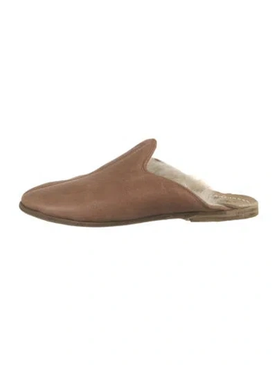 Pre-owned Sabah Leather Slippers In Brown