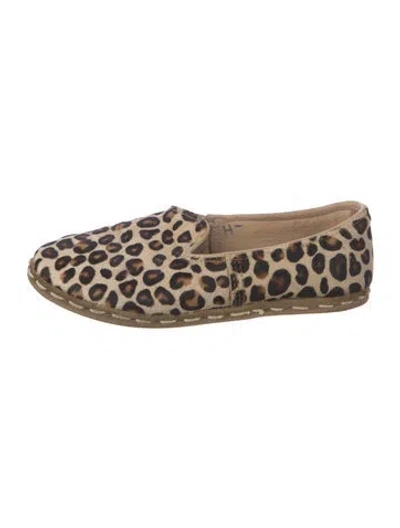 Pre-owned Sabah Ponyhair Animal Print Espadrilles In Brown