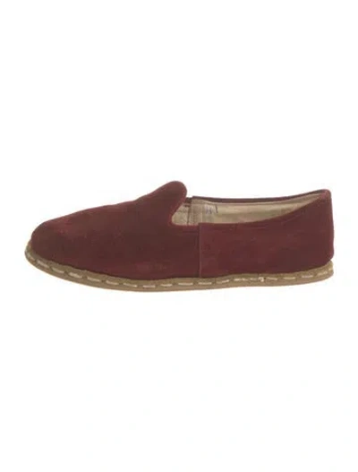 Pre-owned Sabah Suede Loafers In Burgundy