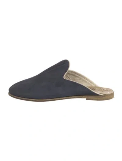 Pre-owned Sabah Suede Mules In Blue