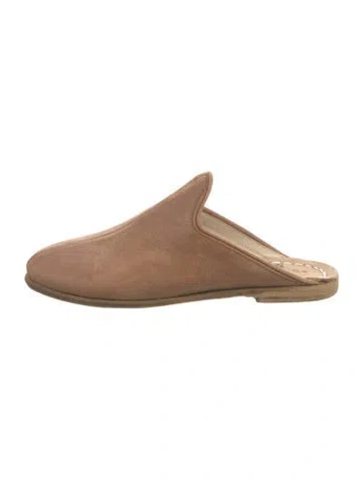 Pre-owned Sabah Suede Mules In Brown
