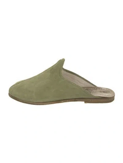 Pre-owned Sabah Suede Mules In Green