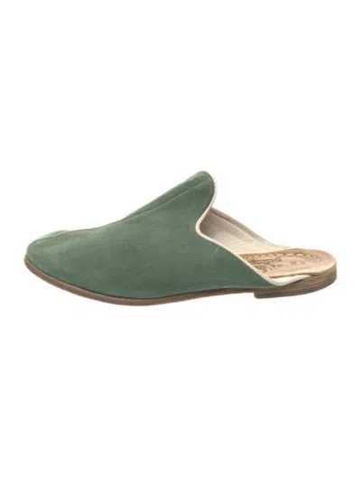 Pre-owned Sabah Suede Mules In Green