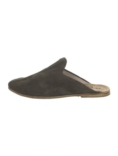 Pre-owned Sabah Suede Mules In Grey