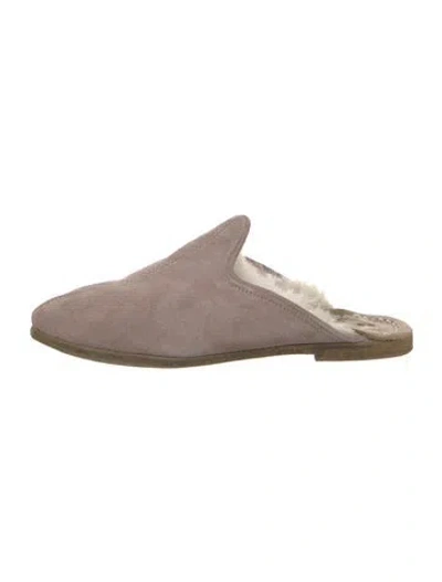 Pre-owned Sabah Suede Mules In Neutral