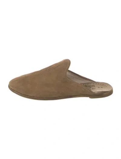 Pre-owned Sabah Suede Mules In Neutrals