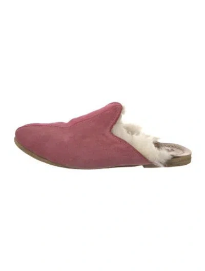 Pre-owned Sabah Suede Mules In Pink