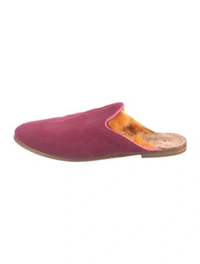 Pre-owned Sabah Suede Mules In Pink