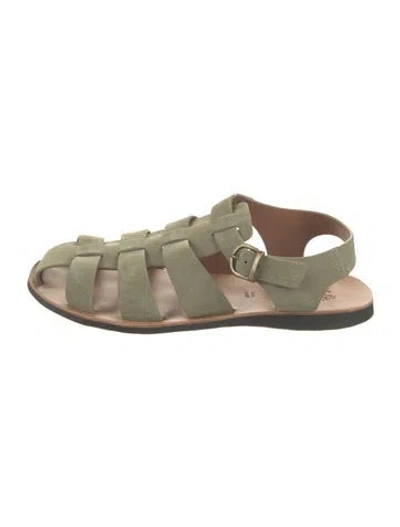 Pre-owned Sabah Suede Sandals In Green