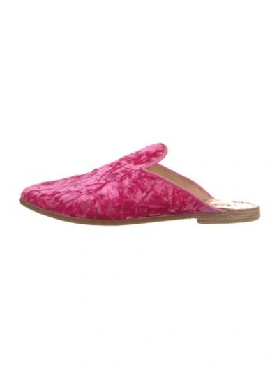 Pre-owned Sabah Velvet Mules In Pink