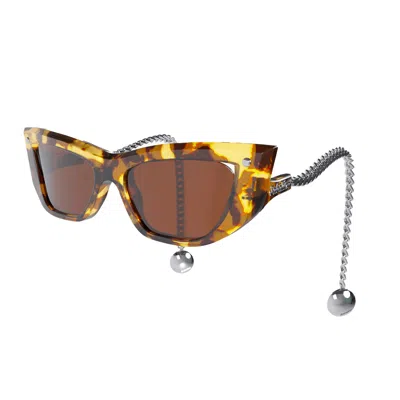 Sabatino Women's Deluxe Frames Leopard Acetate - Silver Pendant In Gray