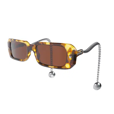 Sabatino Women's Downlow Frames Leopard Acetate - Silver Pendant In Gray