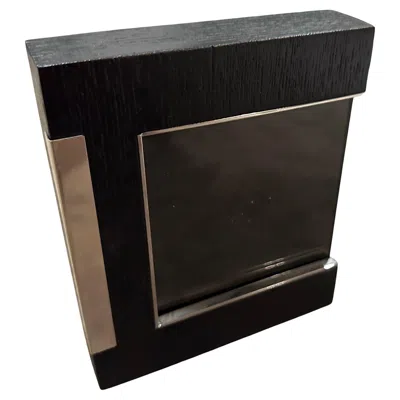 Pre-owned Sabattini Argenteria 1980s Modern Sterling Silver And Ebonized Wood Picture Frame By Silvan In Black