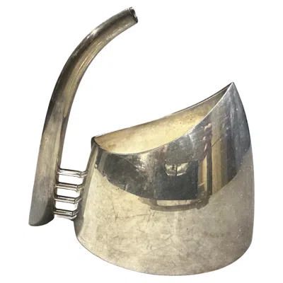 Pre-owned Sabattini Argenteria A 1989 Minimalist Silver Plated Fenice Milk Jug Designed By Lino Sabattini In Brown