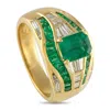 Sabbadini 18k Yellow Gold 0.78 Ct Diamond And 2.28 Ct Emerald Ring Sb01-080125 In Gold