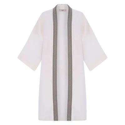 Sabbia Men's Hera Oversize Kimono Robe- Natural White