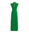 Sabina Bilenko Crepe Embellished Heather Midi Dress In Green
