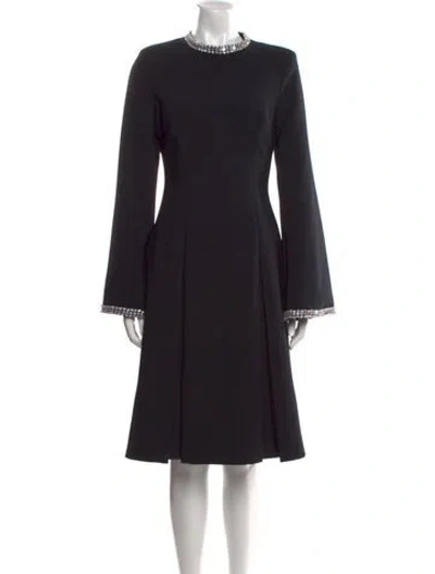 Pre-owned Sabina Bilenko Crew Neck Midi Length Dress In Black