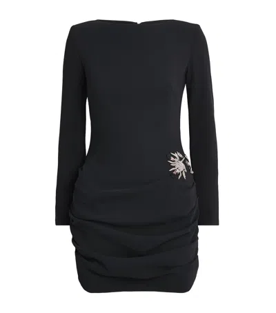 Sabina Bilenko Embellished Magnolia Mini Dress In Black