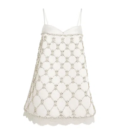 Sabina Bilenko Embellished Mara Mini Dress In White