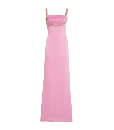 Sabina Bilenko Satin Calvin Gown In Pink