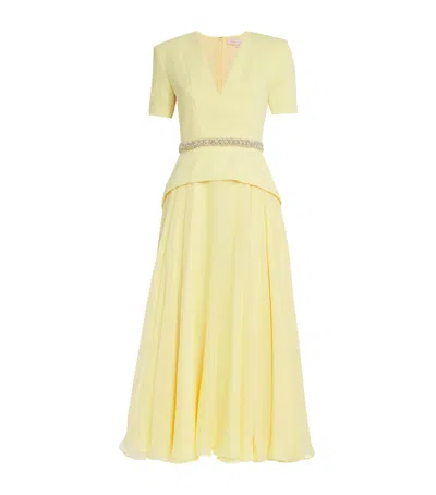 Sabina Bilenko Silk-blend Linda Midi Dress In Yellow
