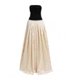 Sabina Bilenko Vanilla Velvet And Pleated Mikado Gown In Multi