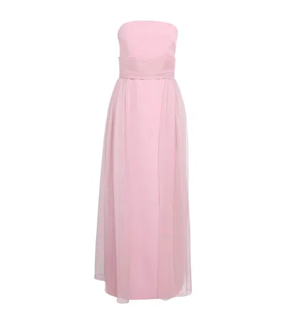 Sabina Bilenko Tulle Strapless Maxi Dress In Pink