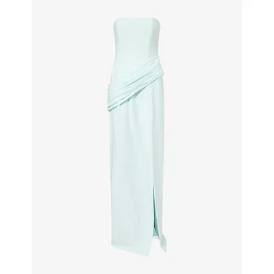 Sabina Bilenko Womens Corset Draped Crepe Maxi Dress Mint