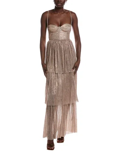 Sabina Musayev Altair Dress In 1342-antique Gold