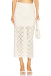 Sabina Musayev Anaya Lace Textire Midi Skirt In Ivory