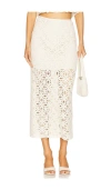 Sabina Musayev Anaya Lace Textire Midi Skirt In Ivory