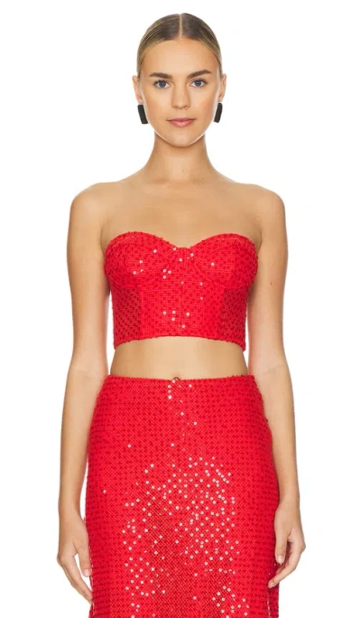 Sabina Musayev Colton Top In Radiant Red
