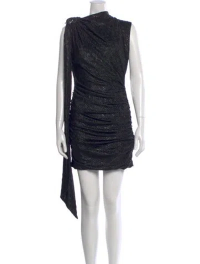 Pre-owned Sabina Musayev Cowl Neck Mini Dress In Black
