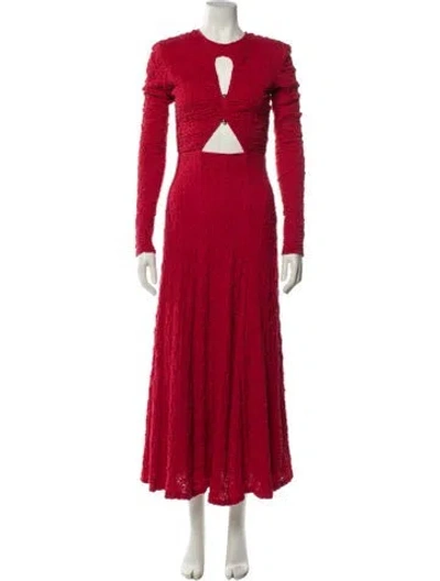 Pre-owned Sabina Musayev Crew Neck Long Dress In Red