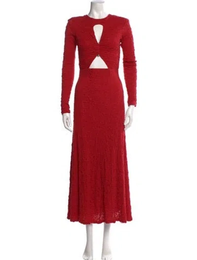 Pre-owned Sabina Musayev Crew Neck Long Dress W/ Tags In Red