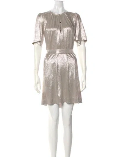 Pre-owned Sabina Musayev Crew Neck Mini Dress In Gold