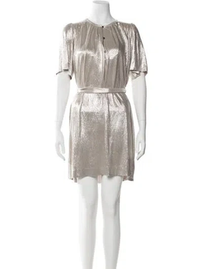Pre-owned Sabina Musayev Crew Neck Mini Dress In Gold