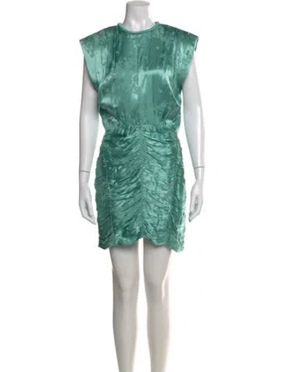 Pre-owned Sabina Musayev Crew Neck Mini Dress In Green
