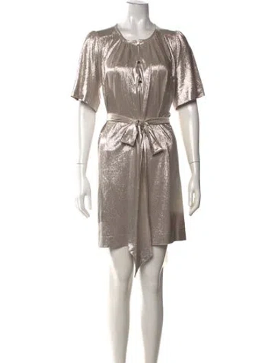 Pre-owned Sabina Musayev Crew Neck Mini Dress In Metallic