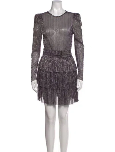 Pre-owned Sabina Musayev Crew Neck Mini Dress In Purple
