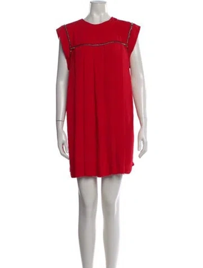 Pre-owned Sabina Musayev Crew Neck Mini Dress In Red
